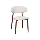 SILLA DE COMEDOR EN TELA BEIGE Y PATAS MARRONES