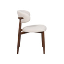 SILLA DE COMEDOR EN TELA BEIGE Y PATAS MARRONES