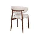 SILLA DE COMEDOR EN TELA BEIGE Y PATAS MARRONES