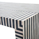 MESA DE CENTRO CON PATRON DE RAYAS BLANCO Y NEGRO
