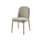 SILLA DE COMEDOR EN TELA GRIS Y PATAS ESTILO MADERA CLARA