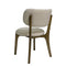SILLA DE COMEDOR EN TELA CREMA Y PATAS MARRONES
