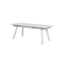 MESA DE COMEDOR DE EXTERIOR TOPE ESTILO CERAMICA Y PATAS BEIGE