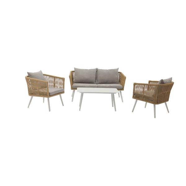 SET DE EXTERIOR DILI SOFA DE 2 ASIENTOS 2 BUTACAS Y MESA DE CENTRO