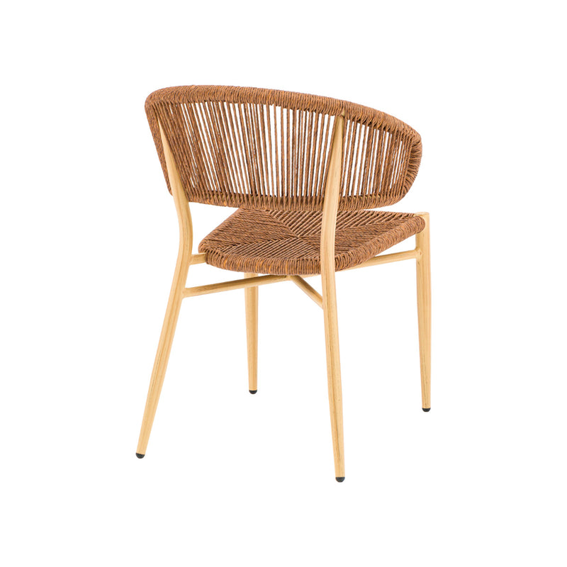SILLA DE EXTERIOR ESTILO RATAN MARRON
