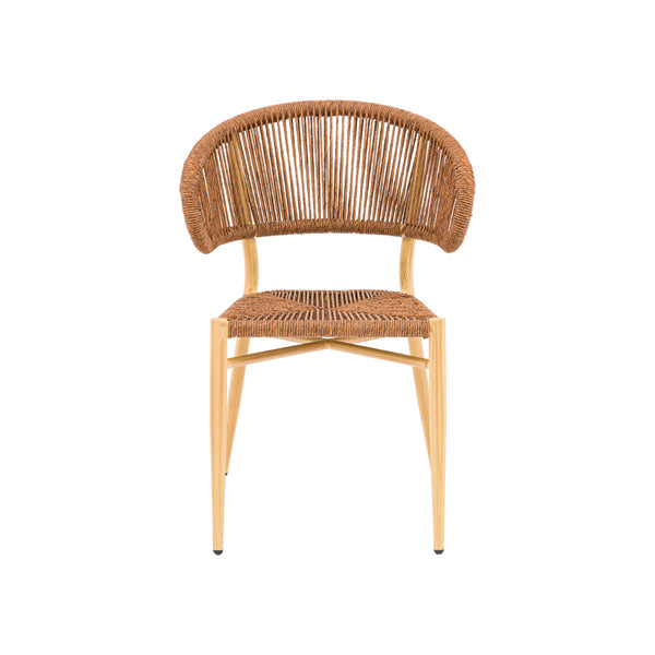 SILLA DE EXTERIOR ESTILO RATAN MARRON