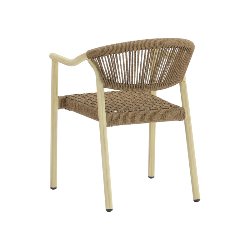 SILLA DE COMEDOR DE EXTERIOR MADERA NATURAL Y CUERDA