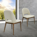 SILLA DE COMEDOR EN TELA BEIGE Y PATAS ACABADO DE MADERA