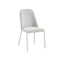 SILLA DE COMEDOR EN TELA BLANCA Y PATAS GRIS CLARO