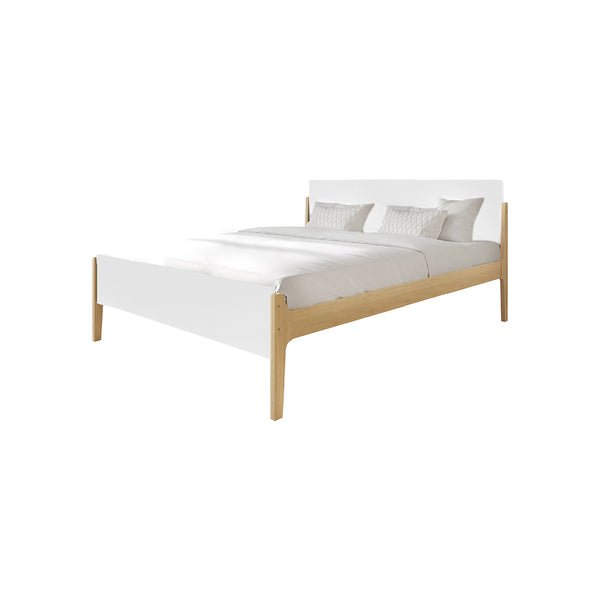 CAMA FULL "ARTIE" + 1 MESITA DE NOCHE CREMA- 2PCS