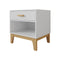 CAMA FULL "ARTIE" + 1 MESITA DE NOCHE CREMA- 2PCS