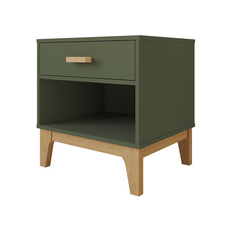CAMA FULL "ARTIE" + 1 MESITA DE NOCHE VERDE- 2PCS