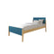 CAMA TWIN "ARTIE" + 1 MESITA DE NOCHE AZUL TURQUESA - 2PCS