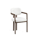 SILLA DE COMEDOR EN TELA OFF WHITE Y PATAS ACABADO DE MADERA