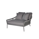 DAYBED DE EXTERIOR EN CUERDA GRIS Y COJINES GRIS OSCURO CON MARCO GRIS CHARCOAL