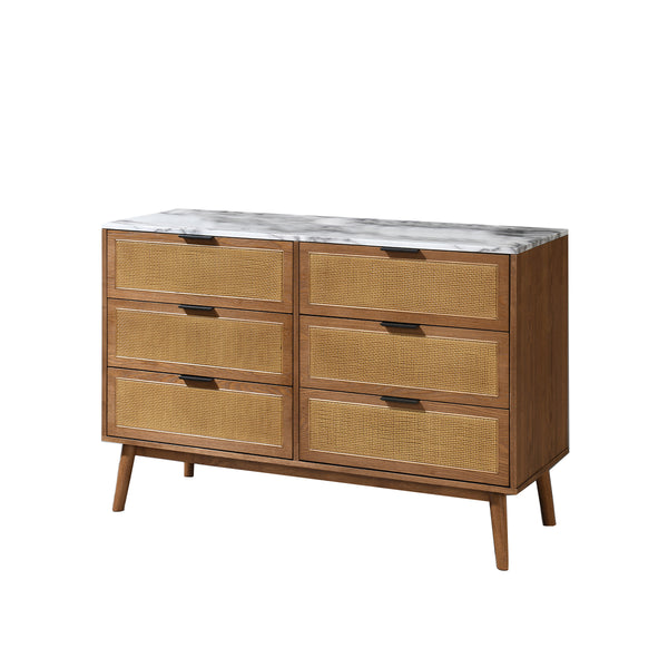 GAVETERO EN ACABADO DE MADERA Y  TOPE ESTILO MARMOL