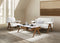 MESA DE CENTRO JOER TOPE ESTILO CERAMICA Y BASE MADERA