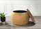STORAGE STOOL, FABRIC, MUSTARD, FINISHING WALNUT