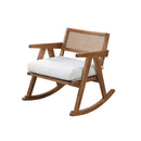 MECEDORA ACABADO DE MADERA PAJILLA Y TELA BLANCA