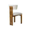 SILLA DE COMEDOR EN TELA BEIGE Y PATAS ACABADO DE MADERA 7383