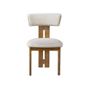 SILLA DE COMEDOR EN TELA BEIGE Y PATAS ACABADO DE MADERA 7383