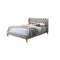 CAMA QUEEN EN TELA BEIGE