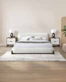 CAMA KING EN TELA BLANCA
