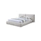 CAMA KING EN TELA CREMA