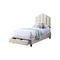 CAMA TWIN EN TELA CREMA