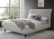 CAMA KING EN TELA BEIGE GRISACEA