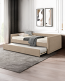 CAMA TWIN EN TELA KAKI