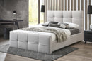 CAMA QUEEN EN TELA BEIGE