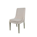 ***SILLA DE COMEDOR EN TELA BEIGE CON PATAS ACABADO EN MADERA