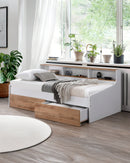 DAYBED ACABADO EN MADERA BLANCA Y NATURAL