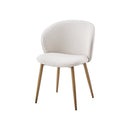 SILLA DE COMEDOR EN TELA BEIGE Y PATAS ESTILO MADERA CLARA
