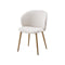 SILLA DE COMEDOR EN TELA BEIGE Y PATAS ESTILO MADERA CLARA
