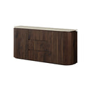 BUFETERA TOPE ESTILO MARMOL Y BASE ACABADO DE MADERA