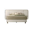 CAMA QUEEN EN TELA BEIGE