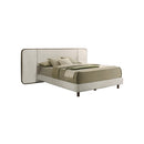 CAMA QUEEN EN TELA BEIGE