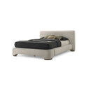 CAMA QUEEN EN TELA BEIGE