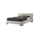 CAMA QUEEN EN TELA BEIGE