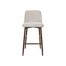 TABURETE DE BAR EN TELA BEIGE Y PATAS ACABADO DE MADERA