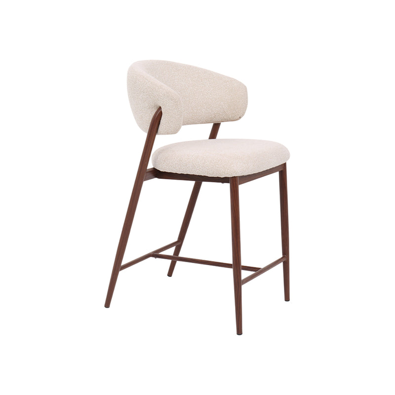 TABURETE DE BAR EN ELA BEIGE Y ACABADO DE MADERA