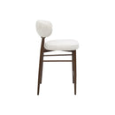 TABURETE DE BAR TELA BEIGE Y PATAS EN METAL ESTILO MADERA