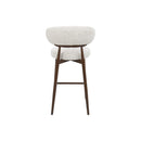TABURETE DE BAR TELA BEIGE Y PATAS EN METAL ESTILO MADERA