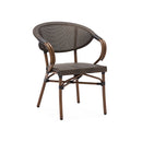SILLA DE COMEDOR DE EXTERIOR TEXTILENO MARRON  Y ALUMINIO MARRON TX-010/BM-17-006