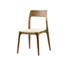 SILLA DE COMEDOR EN MADERA CON ASIENTO EN TELA GRIS