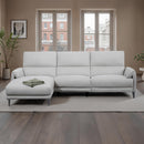 SOFA SECCIONAL RECLINABLE ELECTRICO EN TELA GRIS Y PATAS NEGRAS