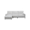 SOFA SECCIONAL RECLINABLE ELECTRICO EN TELA GRIS Y PATAS NEGRAS