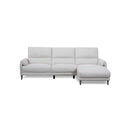 SOFA SECCIONAL RECLINABLE ELECTRICO EN TELA GRIS Y PATAS NEGRAS